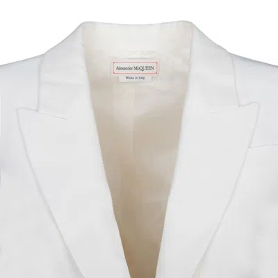 Alexander Mcqueen Mcqueen Women Single-breasted Blazer In Neutral