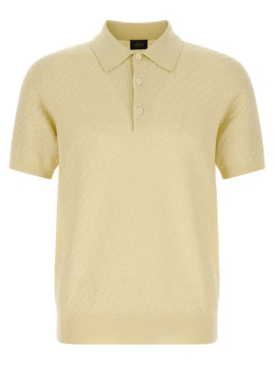 Brioni Weaving Short-sleeve Polo Shirt In Yellow