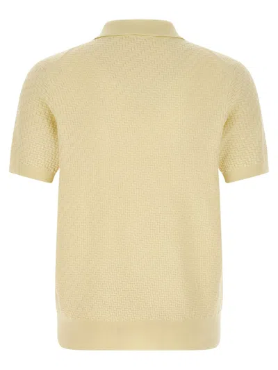 Brioni Weaving Short-sleeve Polo Shirt In Yellow