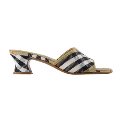 Burberry 45mm Sloane Heeled Sandals In Multi