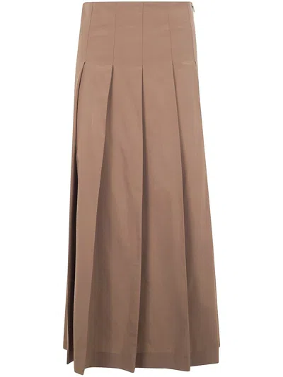 Rohe Pleated Wool Skirt Clothing In Brown