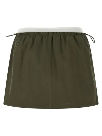 Alexander Wang Layered Waist Mini Skirt Short Length In Green