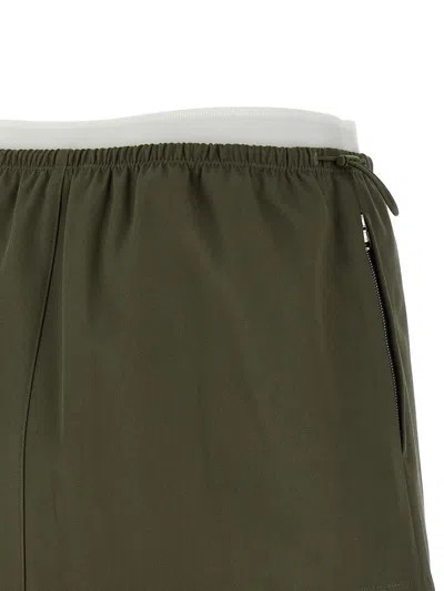 Alexander Wang Layered Waist Mini Skirt Short Length In Green