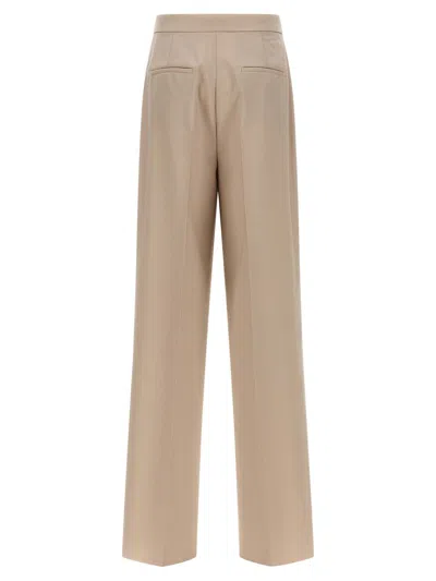 Max Mara Mxmgirone Tailored Trousers Belt Loops Pockets In Neutral