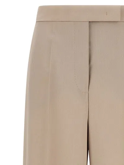 Max Mara Mxmgirone Tailored Trousers Belt Loops Pockets In Neutral