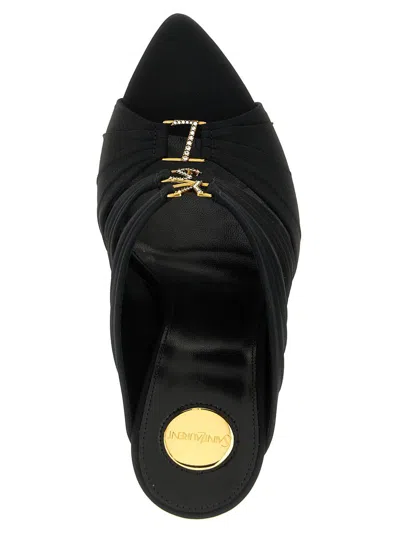 Saint Laurent Emilie Mules Open Toe Stiletto Heel In Black