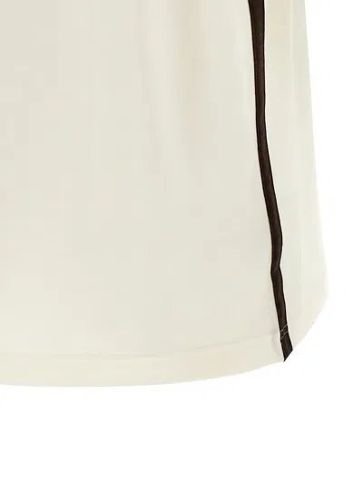 Ferragamo Gancini Crew Neck T Shirt Pocket Trim In Neutral