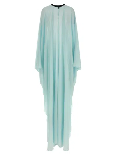 Tom Ford Caftan Silk Georgette Dresses Light Blue In Blue