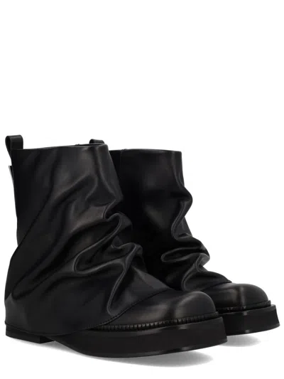 Attico Combat Mini Robin Black Leather Boot
