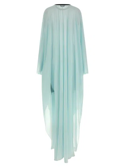 Tom Ford Caftan Silk Georgette Dresses Light Blue In Blue