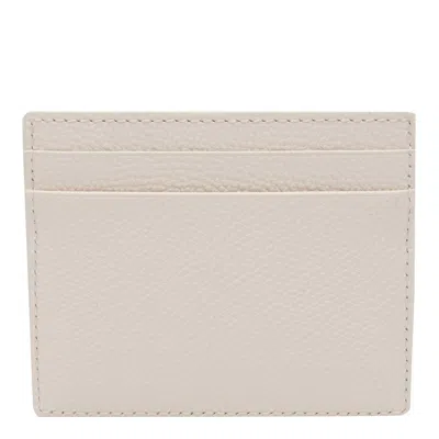 Valentino Cherry Motif Leather Cardholder Textured In White