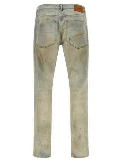 Amiri Suede Mx1 Jeans Distressed Style Trousers In Blue