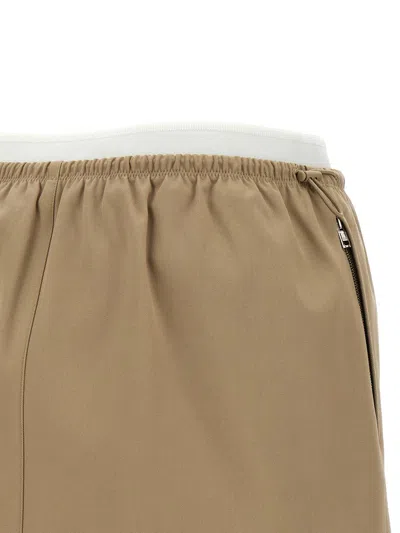 Alexander Wang Double Layer Waist Skirt Skirts Beige In Brown