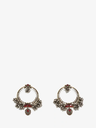 Shop Alexander Mcqueen Metallic Sphere Hoop Earrings