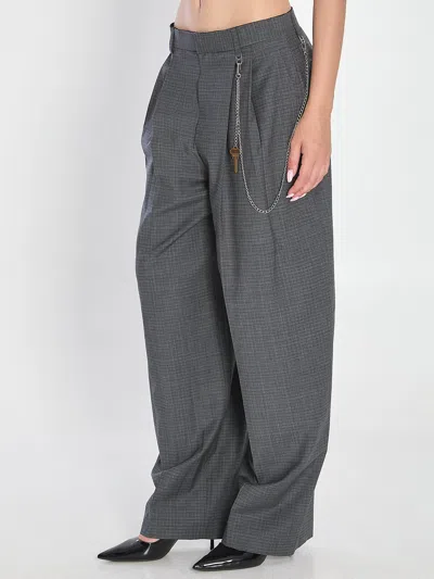 Alexander Wang Mid-rise Trouser With Chain In Gray