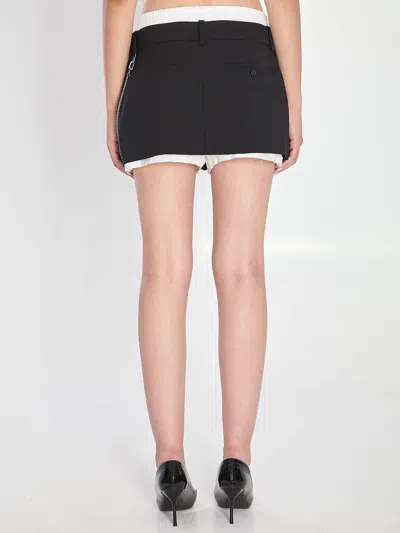 Alexander Wang Pre-styled Pleated Skort With Chain In Black