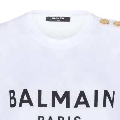 Balmain Black And White Cotton T-shirts