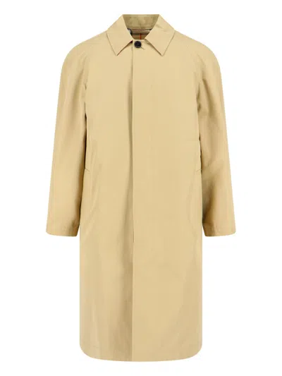 Burberry Beige Cotton Trench Coat In Nude