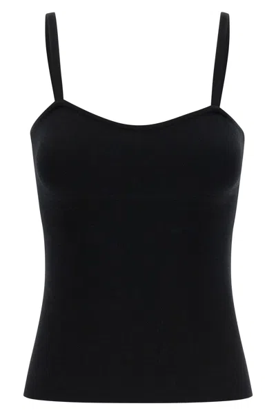 Max Mara Mxmepica Top Fitted Silhouette Spaghetti Straps In Black