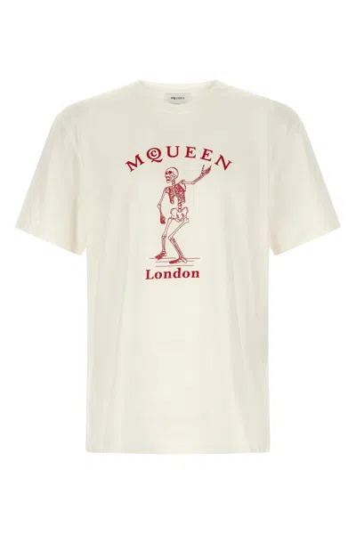 Alexander Mcqueen Skull Graphic Crew Neck Cotton T Shirt In White