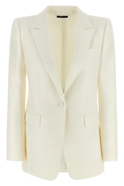 Tom Ford Single-breasted Long-sleeved Suit Jacket In Neutral