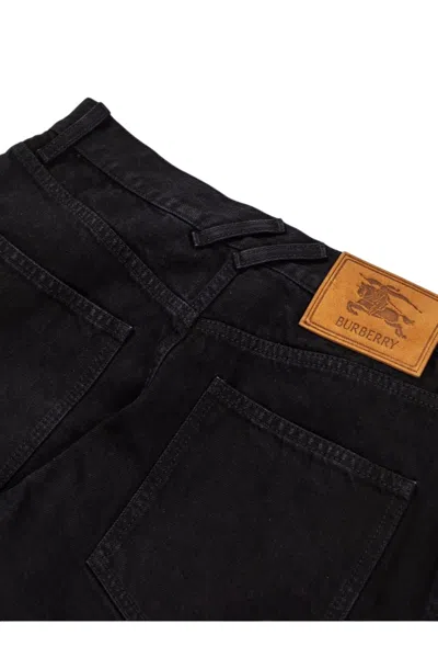 Burberry Straight-leg Cotton-twill Trousers In Black