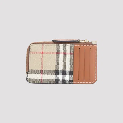 Burberry Somerset Zip Card Case In Brown