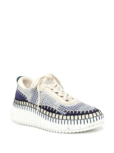 Chloé Nama Stitch Walking Sneakers In Multi