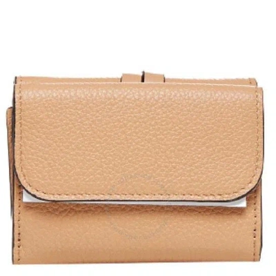 Chloé Mini Trifold, Light Tan, Single Size In Red