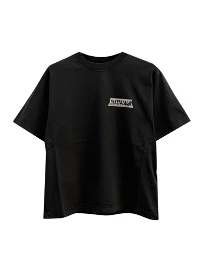 Balenciaga Medium Fit Masking Tape Logo Dry Jersey T-shirt In Black