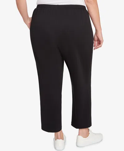 Alfred Dunner Plus Size Classic French Terry Average Length Pants In Black