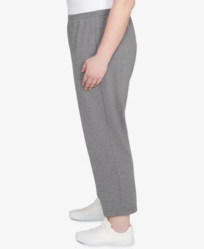 Alfred Dunner Plus Size Classic French Terry Average Length Pants In Gray
