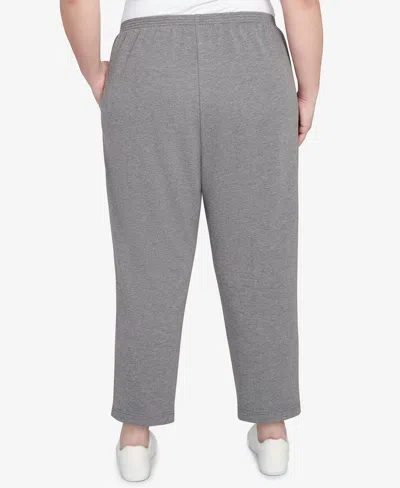 Alfred Dunner Plus Size Classic French Terry Average Length Pants In Gray