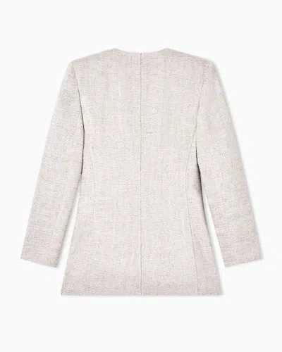 Giorgio Armani Linen, Viscose And Silk Crêpe Single-breasted Jacket In Gray