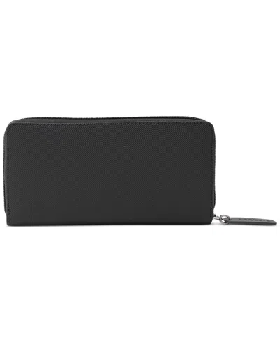Lacoste Concept Billfold Zip-up Wallet In Black