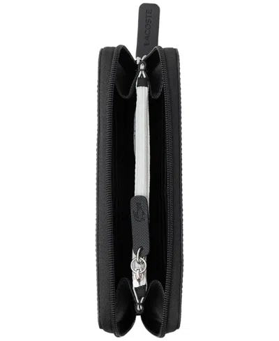 Lacoste Concept Billfold Zip-up Wallet In Black