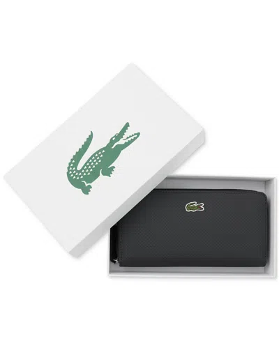Lacoste Concept Billfold Zip-up Wallet In Black