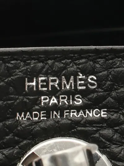Pre-owned Hermes 2024 Mini Taurillon Clemence Lindy Satchel In Black