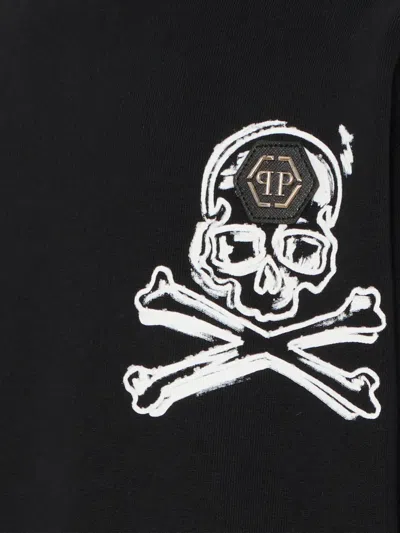 Philipp Plein Junior Skull-appliqué Crew-neck Sweatshirt In Black