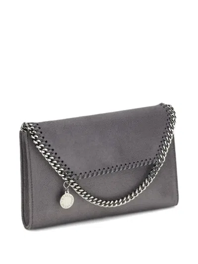 Stella Mccartney Mini Falabella Chain Charm Shoulder Bag In Gray