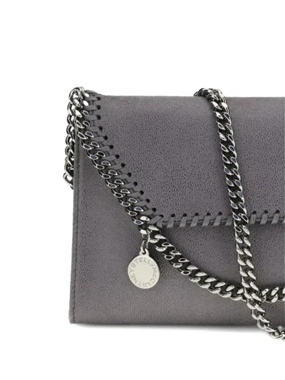 Stella Mccartney Mini Falabella Chain Charm Shoulder Bag In Gray