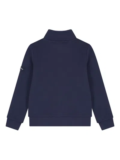 Hackett Logo Zip-up Sweatshirt In Blue