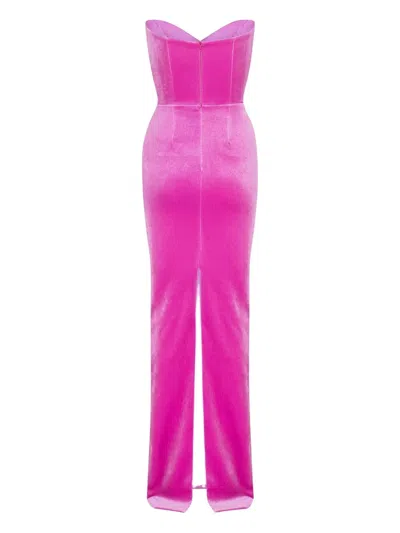 Alex Perry Strapless Twisted Gown In Pink