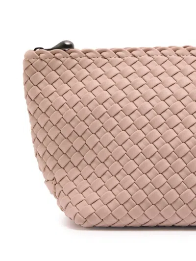 Naghedi Medium Portofino Woven Makeup Case In Pink