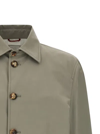 Brunello Cucinelli Long-sleeved Casual Jacket In Green