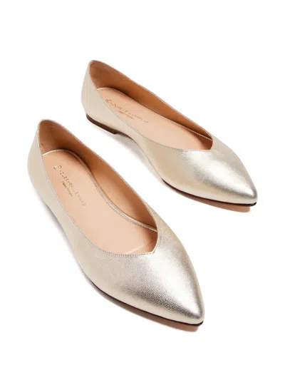 House Of Ballerinas Diane Pointed-toe Ballet Flats In Gold