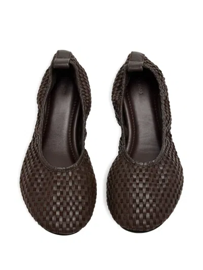St Agni Lattice-weave Ballet Flats In Brown