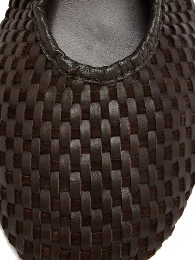 St Agni Lattice-weave Ballet Flats In Brown