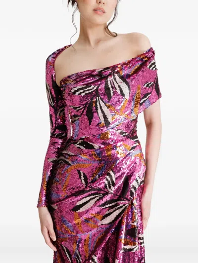 Gemy Maalouf Draped Sequin Dress In Multi