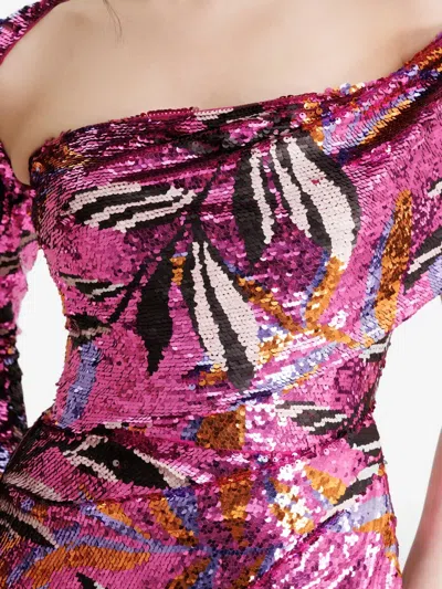 Gemy Maalouf Draped Sequin Dress In Multi